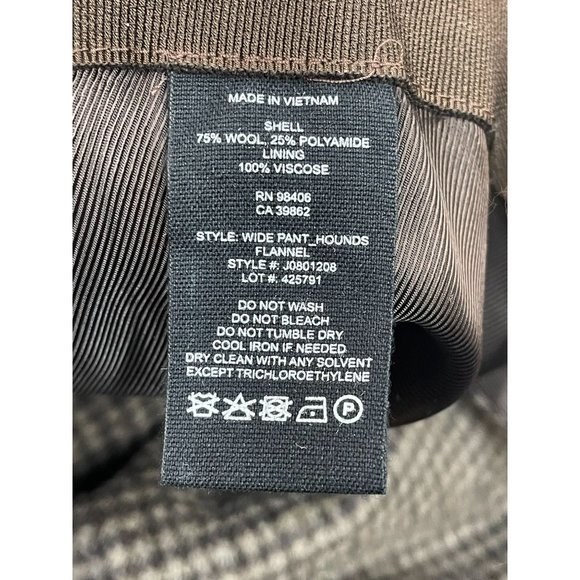 NWT THEORY Wide-Leg Front Zipper Office Brown Multi Size 8 Women's Pants - Picture 9 of 11